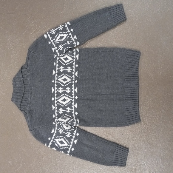 Crazy 8 Grey/White 4 Button Sweater - Picture 5 of 6